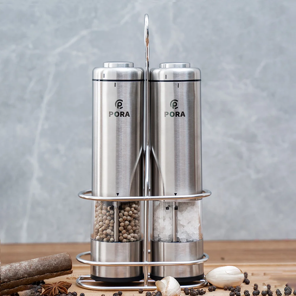 Мельница электрическая из нержавеющей стали для соли и перца металлическая