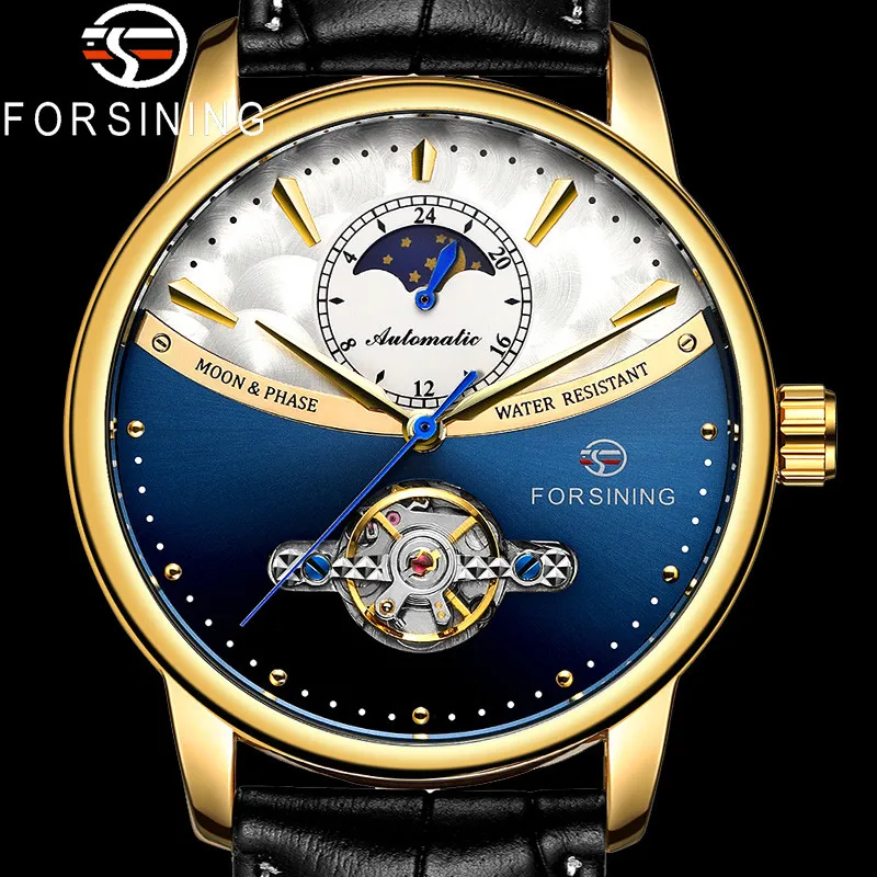FORSINING Скелет водонепроницаемые автоматические механические мужские наручные