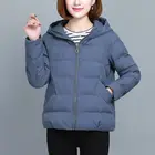 Женская Базовая куртка с хлопковой подкладкой, Осеннее тонкое пальто с капюшоном, женские куртки, 2020