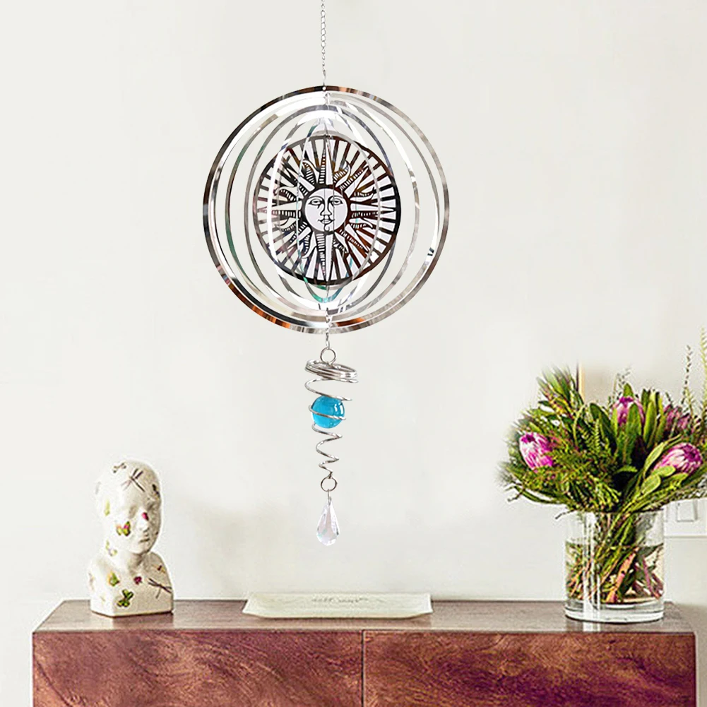 3d-колокольчики ветра солнца из нержавеющей стали складные вращающиеся Спиннеры