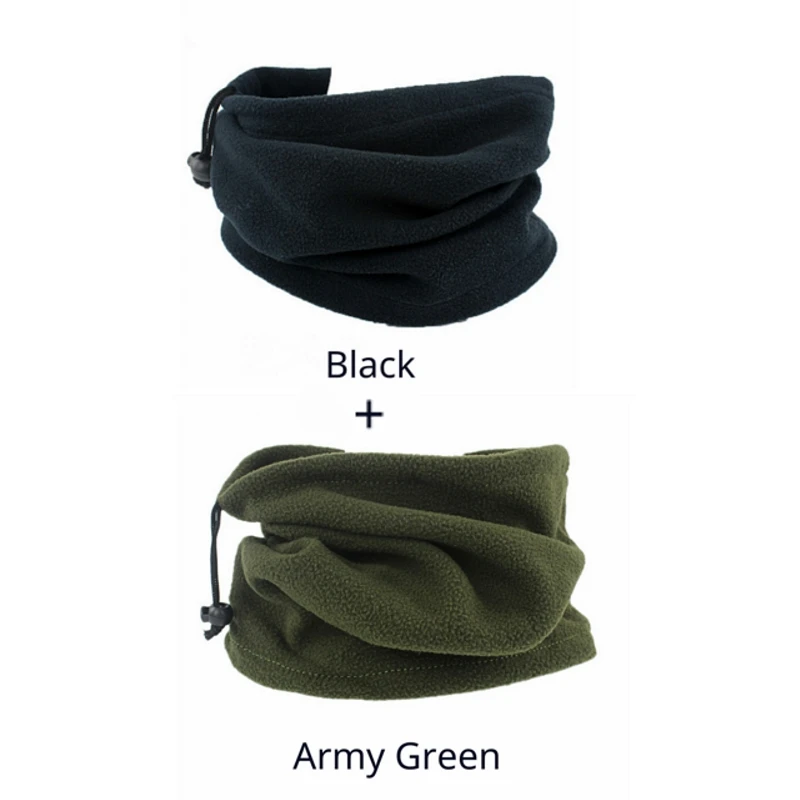 Black and Army green Мужской женский Полярный флисовый теплый шарф Многофункциональный 3 в 1 Балаклава маска для лица шеи гетры шапки - Цвет: Black and Army green