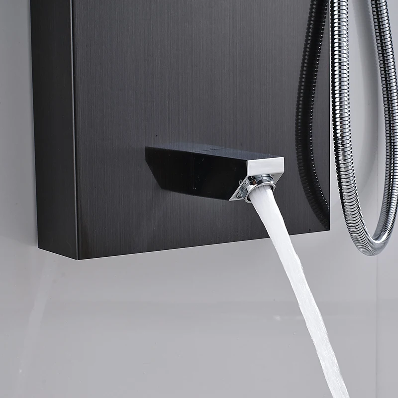 Senlesen Shower Faucet Panel with Plastic Handshower Wall Mounted Brushed Column &amp | Обустройство дома