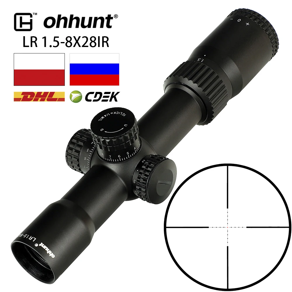 Ohhunt LR 1 5 8X28 IR Hunitng прицел Mil Dot стекло травление сетка тактические оптические