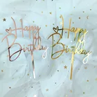 Детский душ, акриловые фотообои, золотые, розовые топперы для капкейков, флаги для детского дня рождения