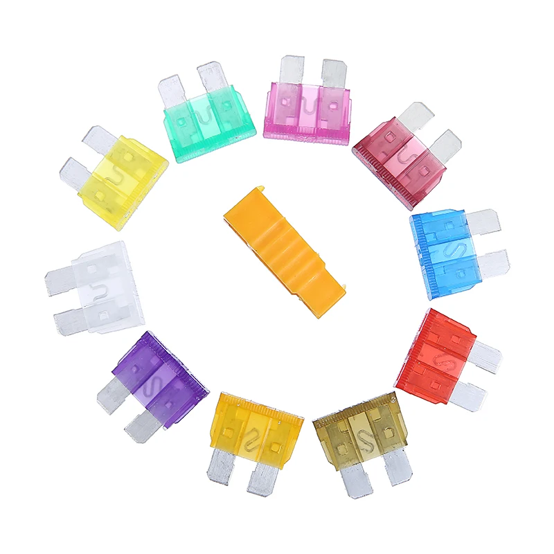 80pcs/set 12V Standard Blade Van Car Fuses 3A 5A 7.5A 10A 15A 20A 25A 30A 35A 40A Amp Assorted Set with Clip Fuse Kit | Автомобили и