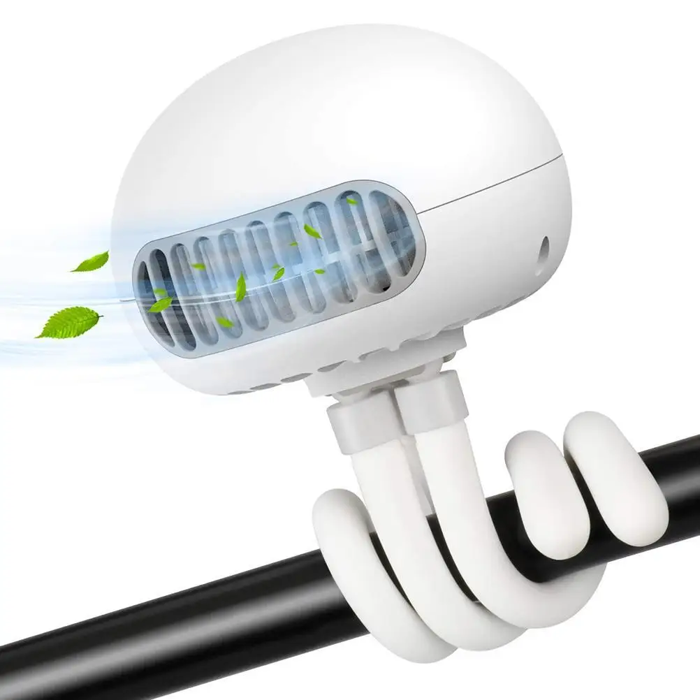 

Portable Handheld Stroller Fan Personal Clip On Cooler With Flexible Tripod USB Rechargeable Air Cooling For Outdoor Camping