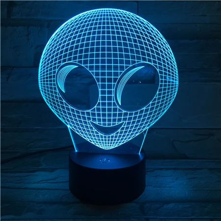 Милая 3d лампа с изображением инопланетянина удивительная визуализация