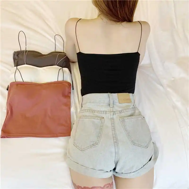 

2021 Xia Mei Back Sexy Slim-Fit with Brassiere Pad Wrapped Chest Sleeveless Camisole Bottoming Shirt Women's Tube Top High Waist