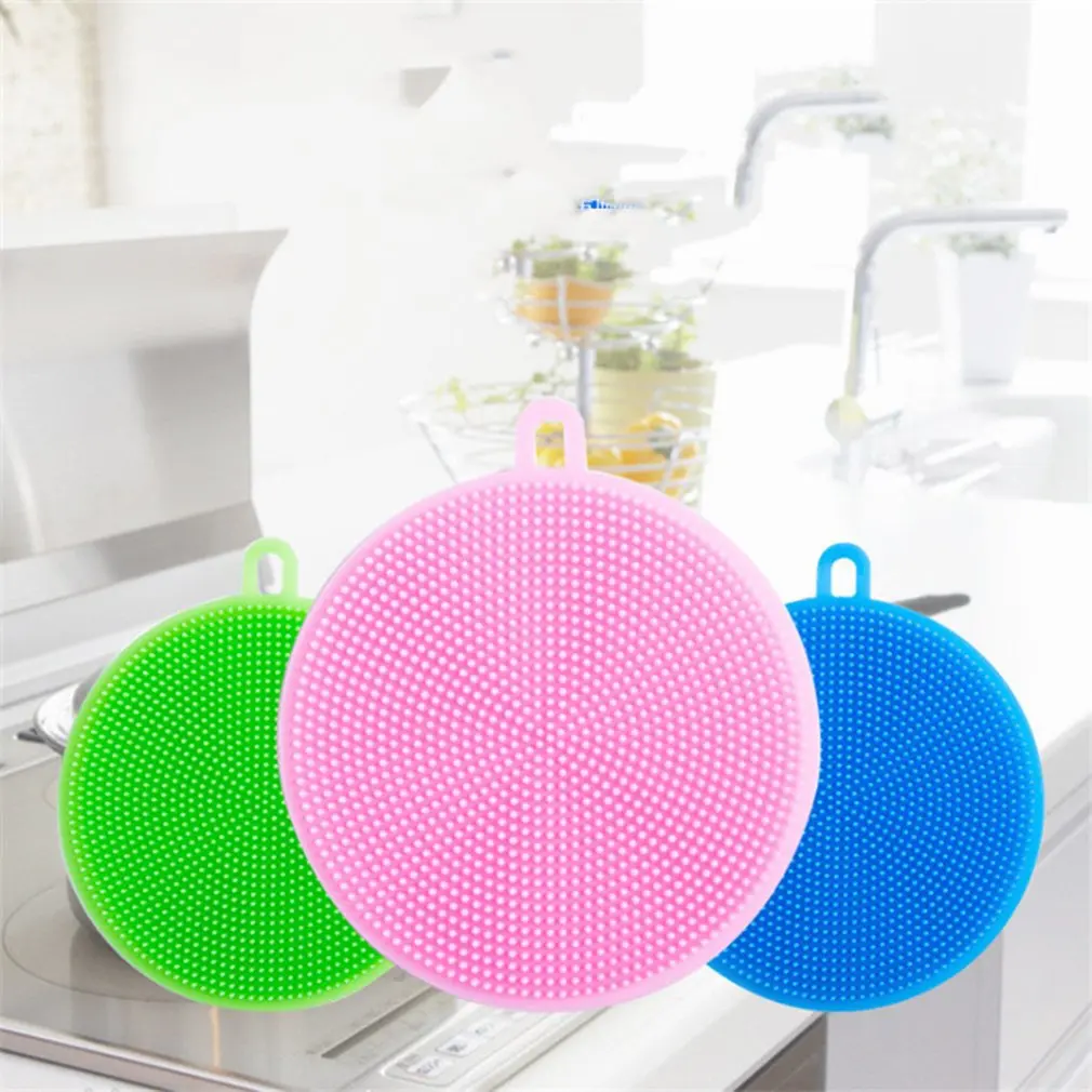 Многофункциональная Пищевая силиконовая гелевая щетка для мытья посуды губка