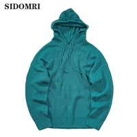 autumn winter mens sweatshirts solid color hoodie knit hoodie sweatshirt new collection loose mens streetwear hoodies male