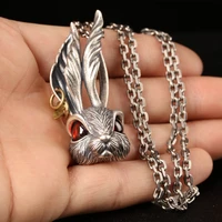 retro crystal rabbit necklace men womens hip hop chain party jewelry fashion accessories pendant necklace long chain xmas gifts