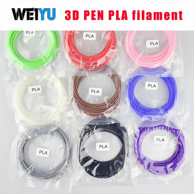Weiyu пластик принтер нити для 3d ручки 5 м PLA 3d Принтер Нити печатные материалы экструдер аксессуары Запчасти
