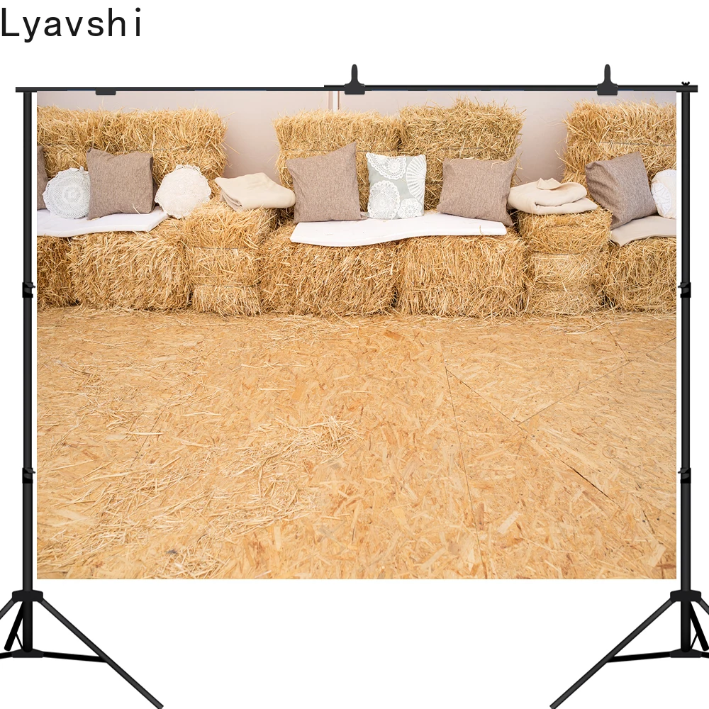 

Lyavshi Haystack Autumn birthday Backdrop Harvest Thanksgiving Photography Background Party Decorations Props Photo Booth Shoot