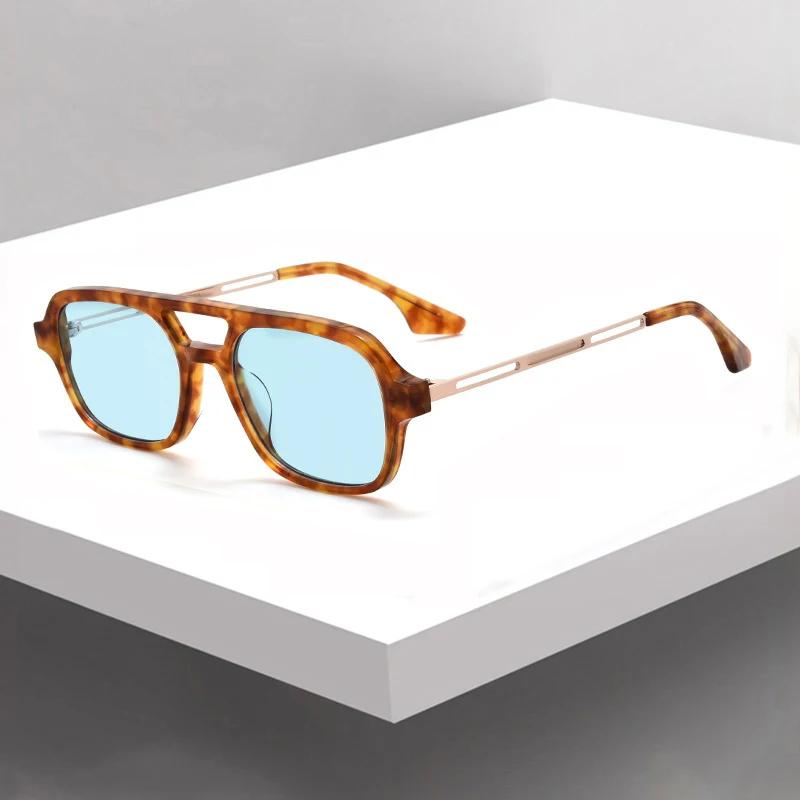 

Fashion Square Acetate Sunglasses with UV400 Colored Lenses Men Women Driving Sun Glasses Male Korean Brand Design Gafas De Sol