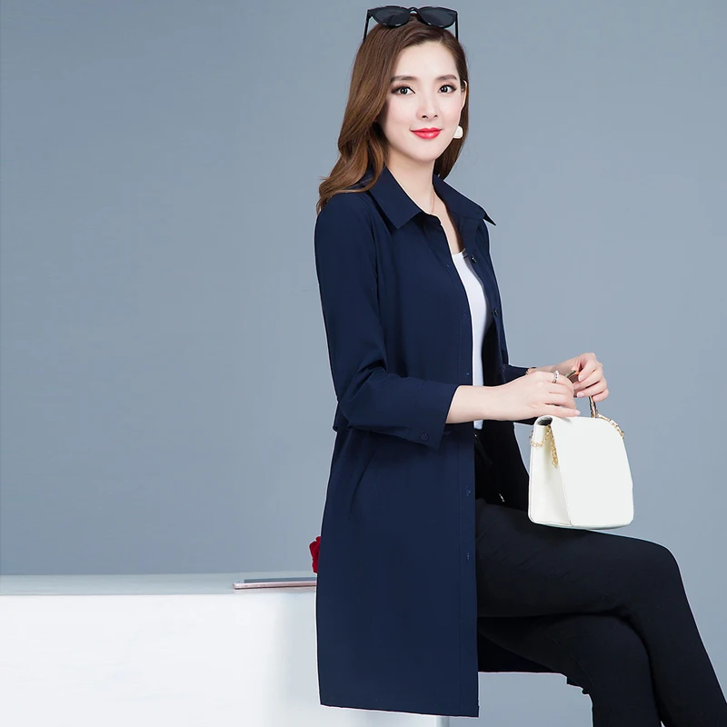 Новинка весны повседневный Тренч большого размера женская одежда яркий