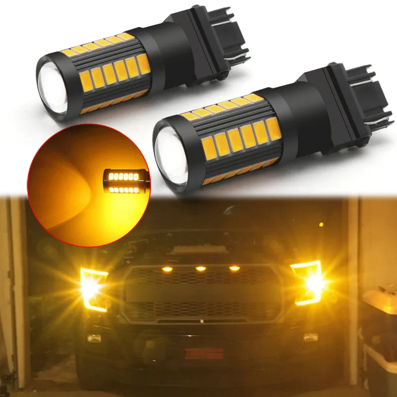

2PCS LED Brake Light For Ford F150 F250 F350 Super Duty 33-SMD Amber Turn Signal Lights Reverse Lamp 3157 LED Bulbs