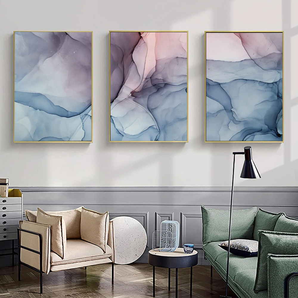 

Modern Poster Abstract Marble Canvas Painting Nordic Purple Home Art Print Scandinavian Wall Picture For Living Room Home Decor
