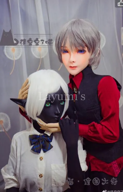 

(NEW-46) Silicone BJD DOLL Half Head Kigurumi Mask Crossdresser Beauty Makeup Cosplay Mask Anime Kigurumi Masks