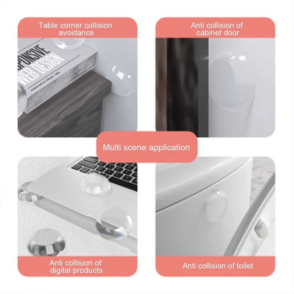 

6 Pcs Silicone Door Handle Knob Crash Pad Self Adhesive Anti Collision for Home L9