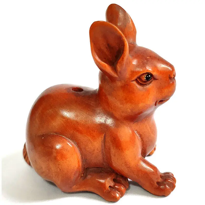 Коллекционная 2-Дюймовая японская скульптура из бокса 20 лет ручная резьба Netsuke