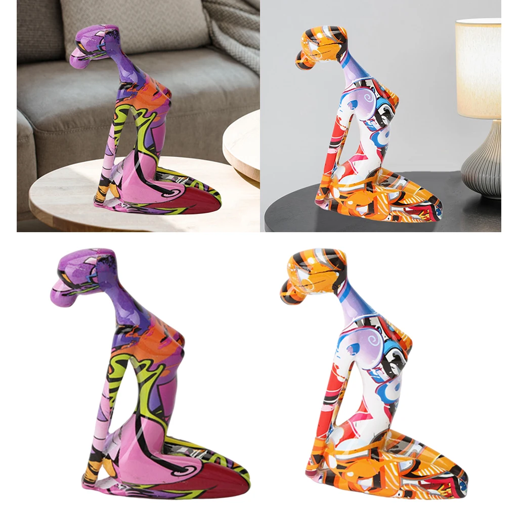 

Abstract Yoga Pose Figurine Sculpture Ornament Statue Photo Props Crafts