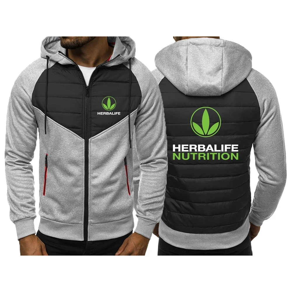 

Herbalife LOGO Clothes Men Thick Warm Cotton Coats Winter Jacket Men Fashion Collar Male Parka Cotton Jacket Zipper Hoodies Coa
