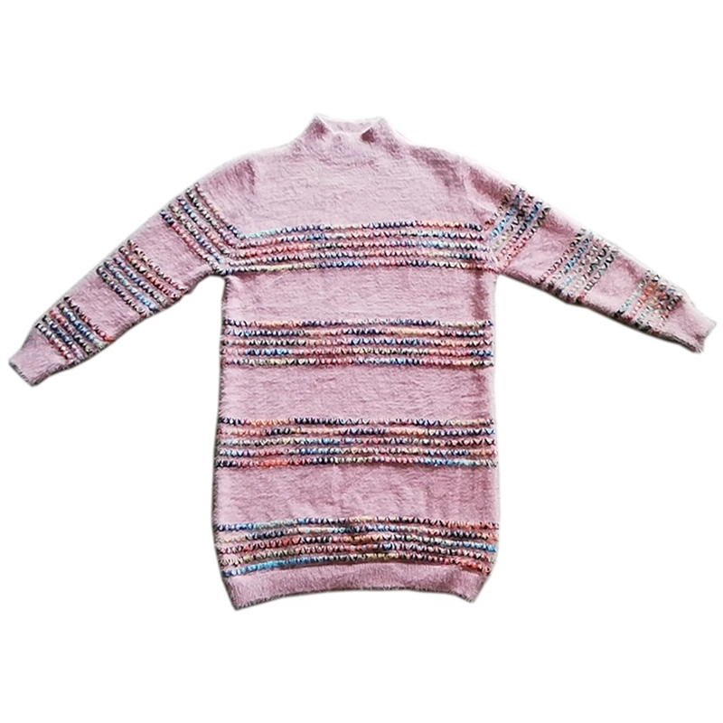 

Plus Size Women's Fall/winter Mink Velvet Sweater Fat Sister 100kg Covering The Belly and Slimming Knitted Mid-length Dress