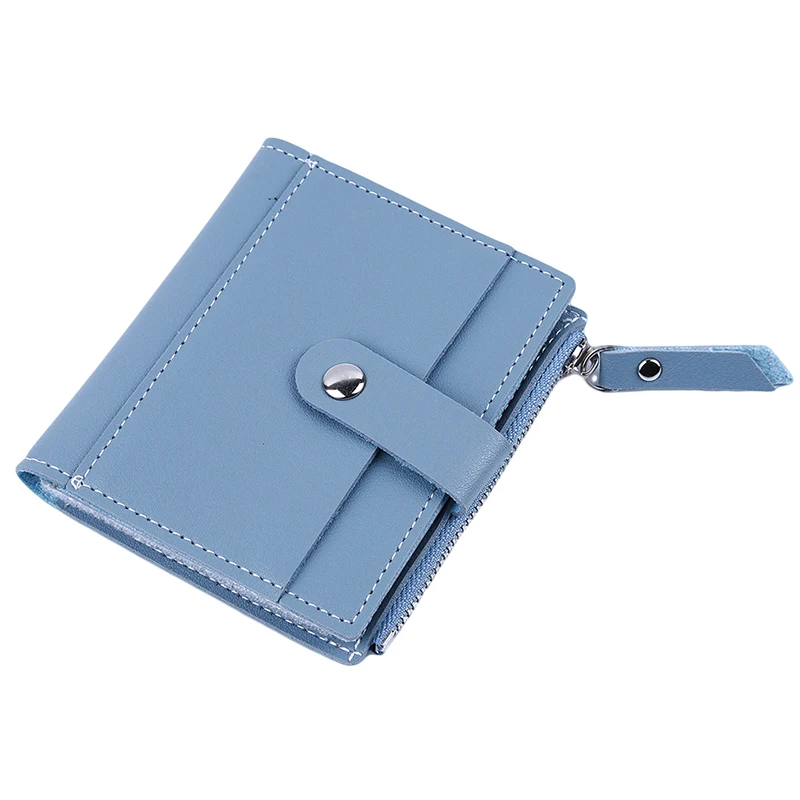 Женский кошелек из искусственной кожи с застежкой маленький и тонкий карманом