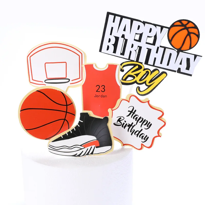 1 комплект баскетбол футбол Спортивная Тема торт Топпер для мальчиков украшение