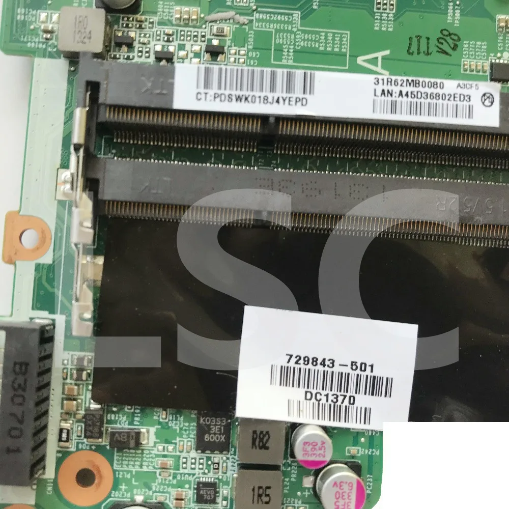 LSC восстановленная материнская плата для ноутбука HP 15-E 17-E 729843-501 729843-001 DAR62CMB6A0 с