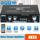 AK35 800 Вт домашние Автомобильные усилители мощности аудио BT 5,0 объемный звук FM USB Дистанционное управление мини стерео Hi-Fi цифровой усилитель