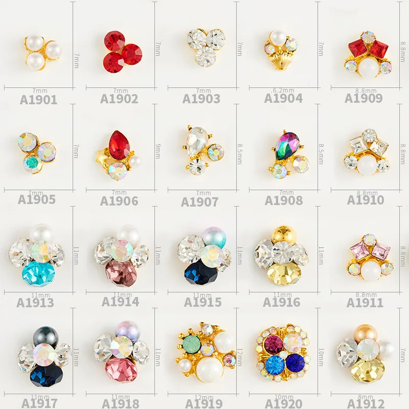 

100pcs Nail jewelry handmade heap drill alloy nail diamond big diamond decorative alloy drill rhinestone nail drill wholesale