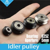 3d printer parts 2020 aluminium profile rail cnc openbuilds d type v type wheel with 625zz bearing passive round pulley
