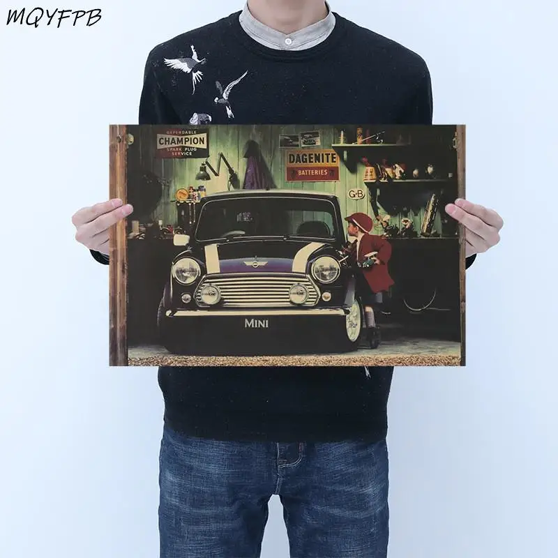 Маленький мальчик и мини-постер из крафт-бумаги домашний декор для стен комнаты