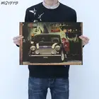 Маленький мальчик и мини-постер из крафт-бумаги, домашний декор для стен комнаты, сердечник с рисунком 50,5x35 см