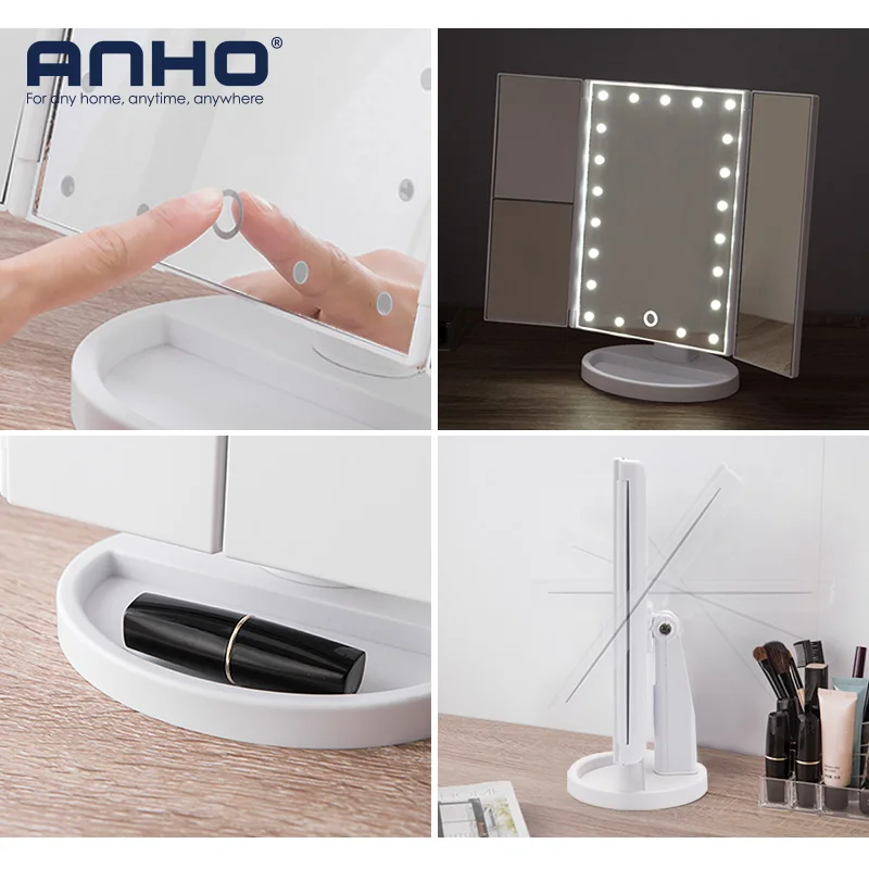 Складное косметическое зеркало с 21 светодиодсветодиодный подсветильник кой