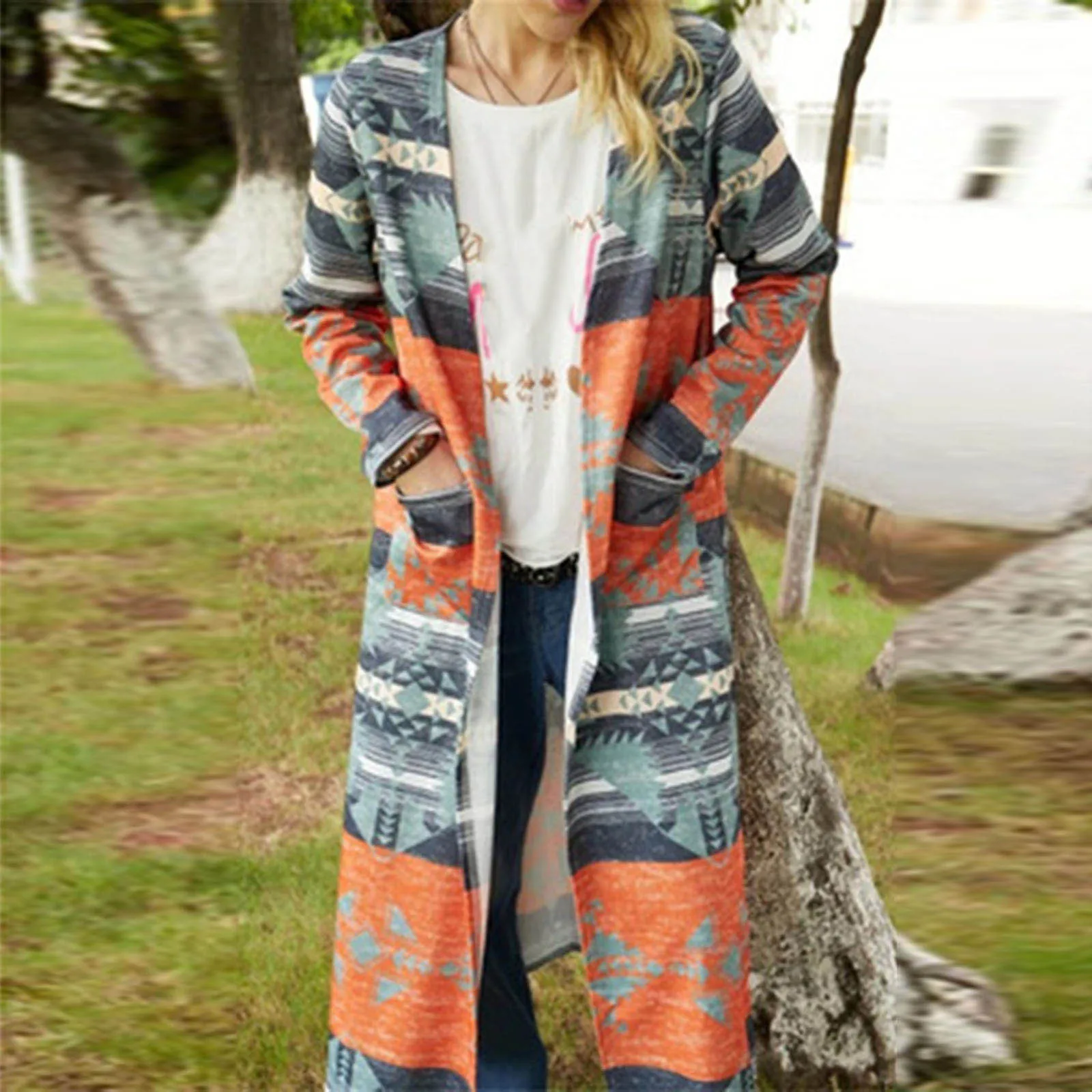 

Women Sweater Cardigan Female Patchwork Long Open Front Casual Autumn Winter Long Sleeve Women Cardigan Knitted Coat пальто pull