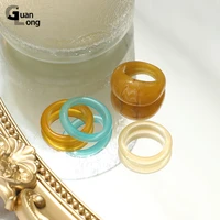 guanlong new korean acrylic rings set for women transparent resin finger ring for girls simple gifts multicolor fashion jewelry