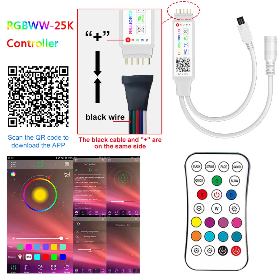 Возможностью погружения на глубину до 30 м 20 Bluetooth RGBWW RGB Светодиодные ленты 15 М 5050