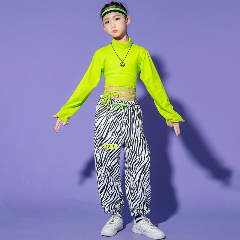 Детская одежда в стиле хип-хоп укороченные топы с высоким воротником для девочек