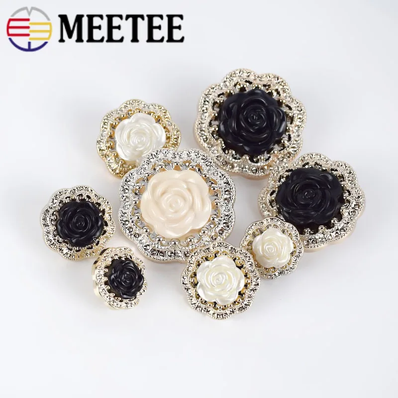 Meetee 20pcs 18-34mm High-grade Resin Button Round Rose Pearl Shank DIY Coat Decorative Buckle Garment Sewing Accessories | Дом и сад