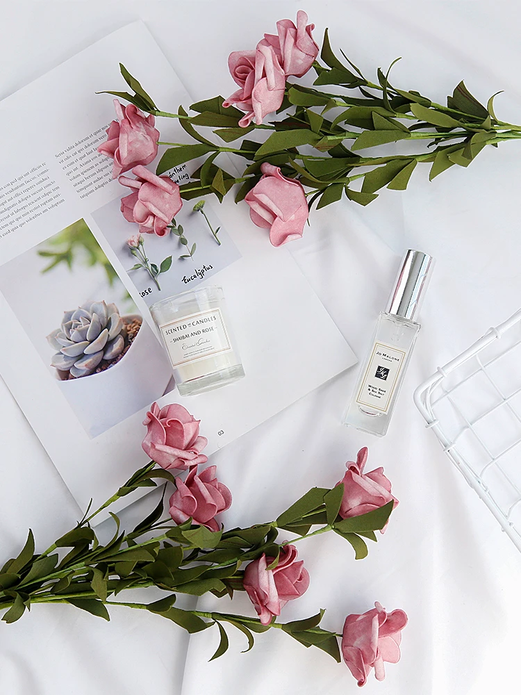 INS стиль искусственные Винтажные розы декор стола цветы для косметики вино фото