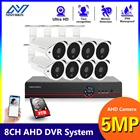 NINIVISION 8CH CCTV беспроводной DVR NVR 5.0MP IR Крытый Открытый водонепроницаемый Bullet AHD система видеонаблюдения Комплект