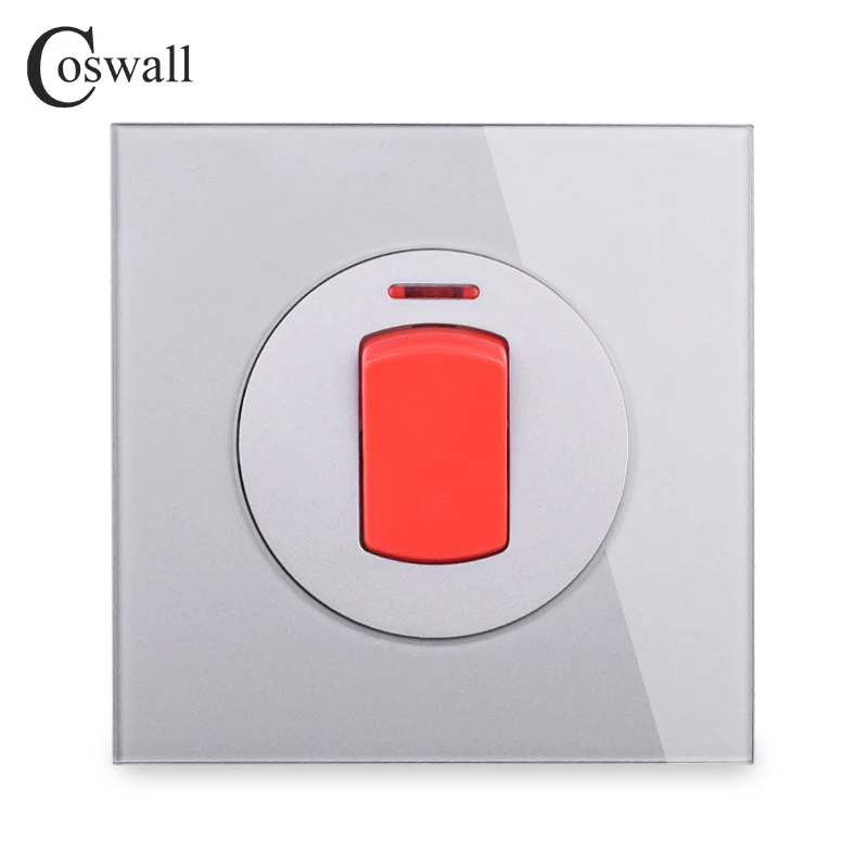 Переключатель Coswall с неоновой стеклянной панелью для водонагревателя настенный