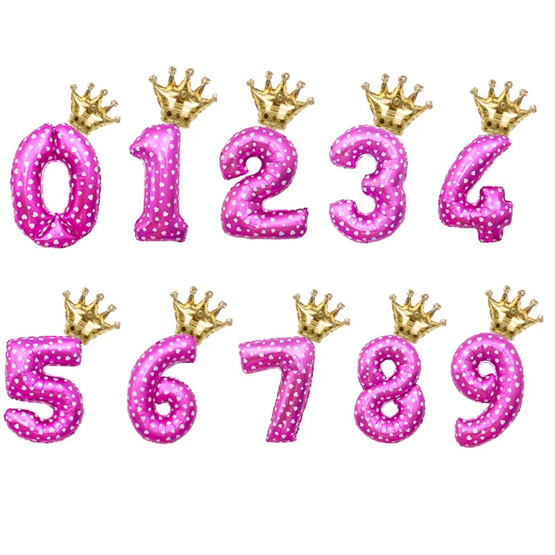 

2pcs 32inch Rainbow number Foil Balloons air Balloon birthday party decorations kids Rose gold pink silver blue 0-9 Digit ball