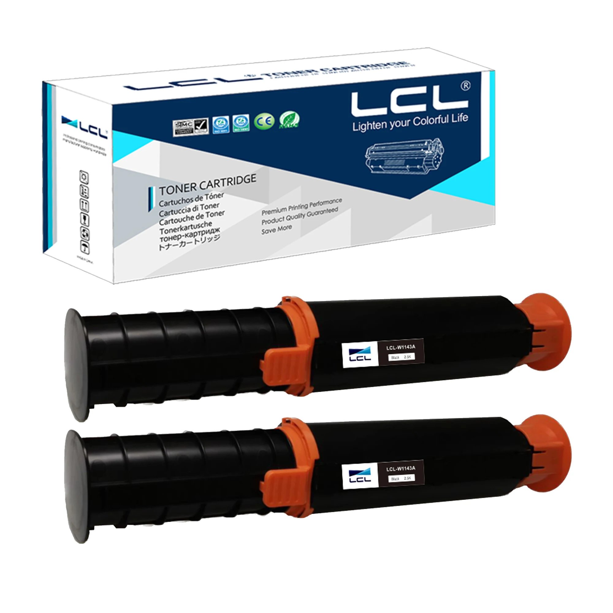 Тонер картридж LCL 143A W1143A W1143AD (2 упаковки черный) совместимый с HP Neverstop Laser MFP 1201n 1202w