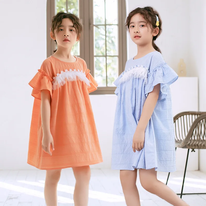2020 New Children Lace Dress Brand Girls Baby Princess Kids Summer Cotton Jacquard Cute Toddler Clothes #5570 | Детская одежда и