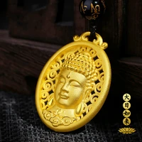 thai retro gold plated buddha pendant necklace men and women religious belief lucky jewelry accessories tathagata pendant