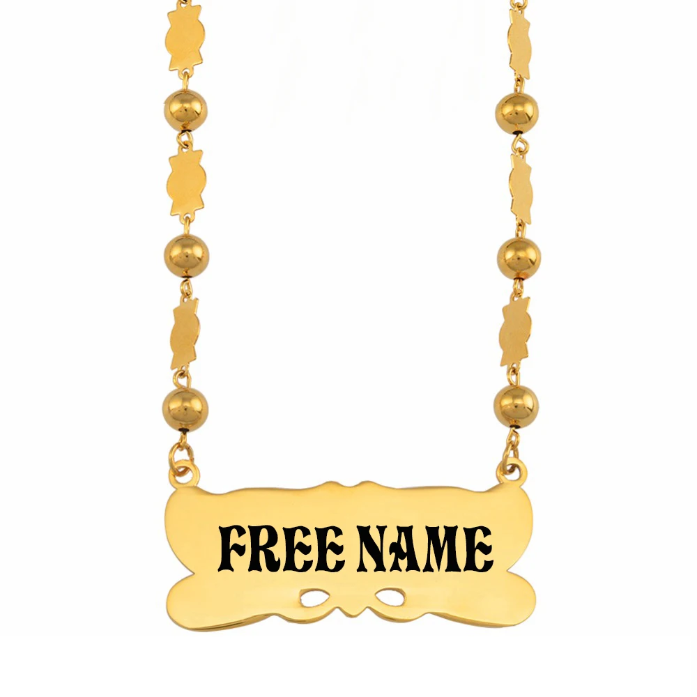 Anniyo Customize Name Pendant Beads Necklaces Women Men Chuuk Marshallese Guam Hawaii Islands Jewellery Micronesia Gift #054021 | Украшения
