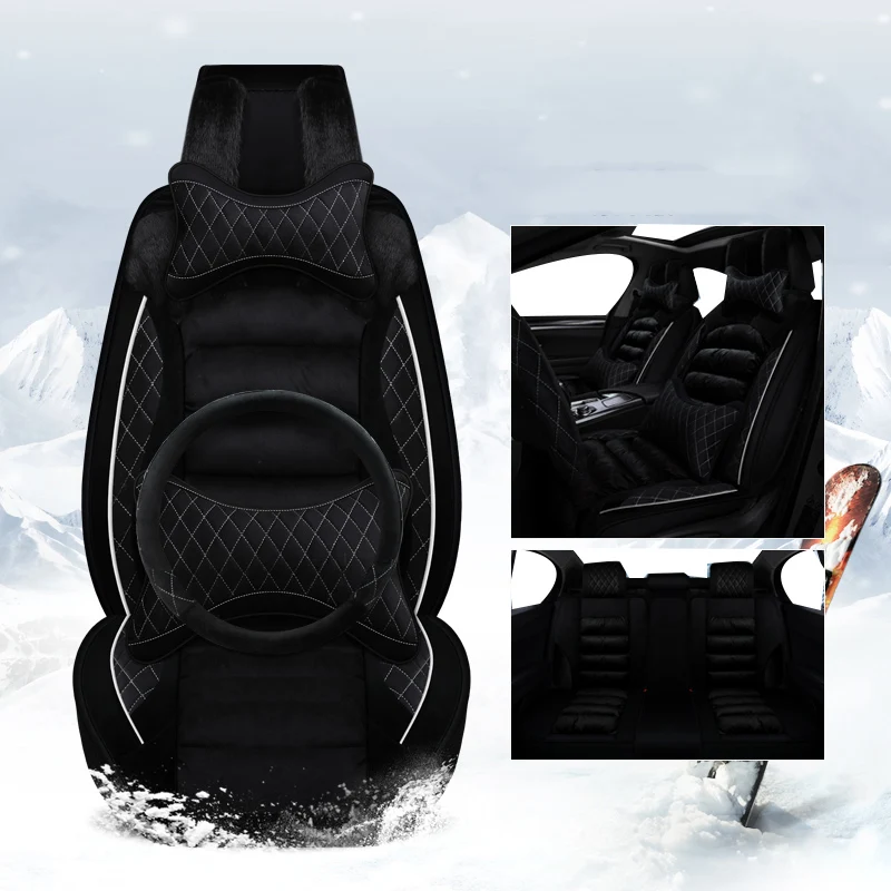 Универсальный Зимний плюшевый чехол для сиденья автомобиля теплая подушка renault